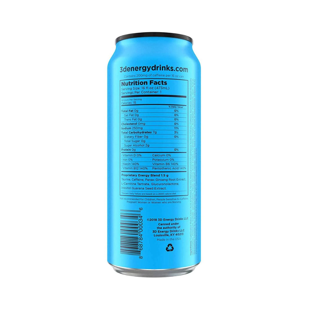 3D Energy Drink 12 x 473ml - Green (Citrus)