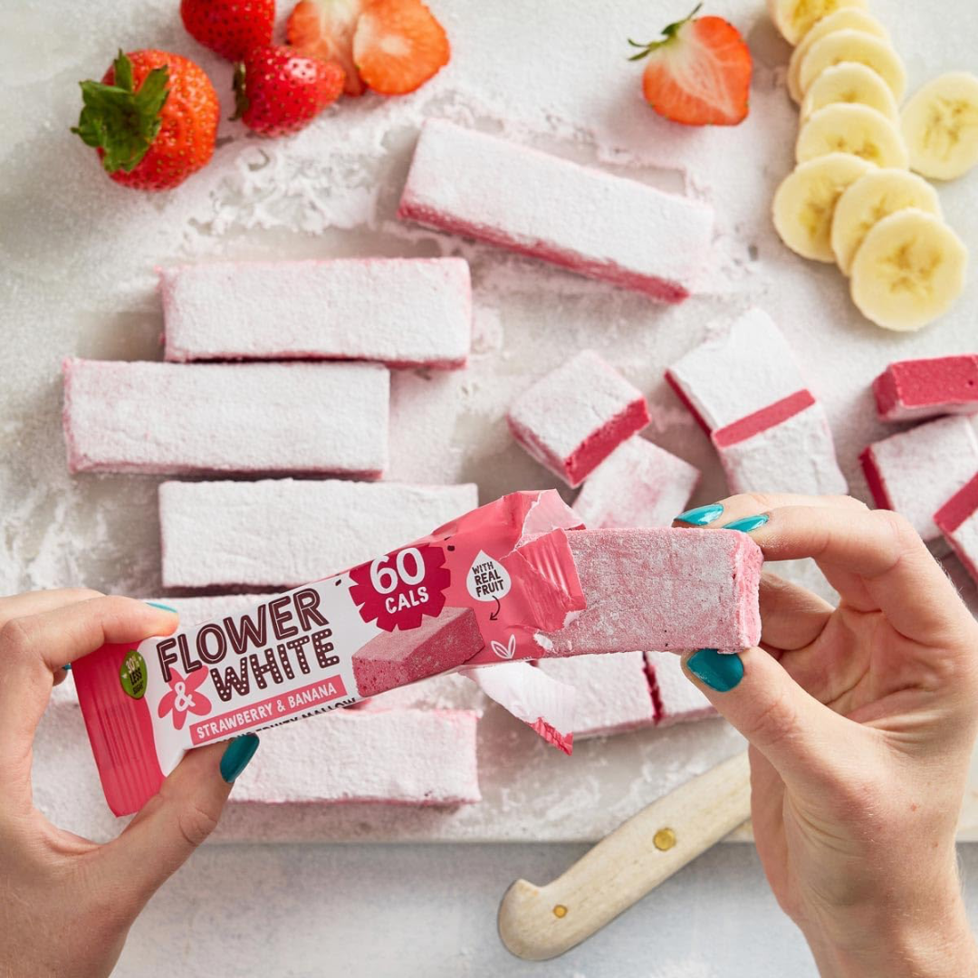 Flower & White Fruity Mallow 15x35g - Strawberry and Banana