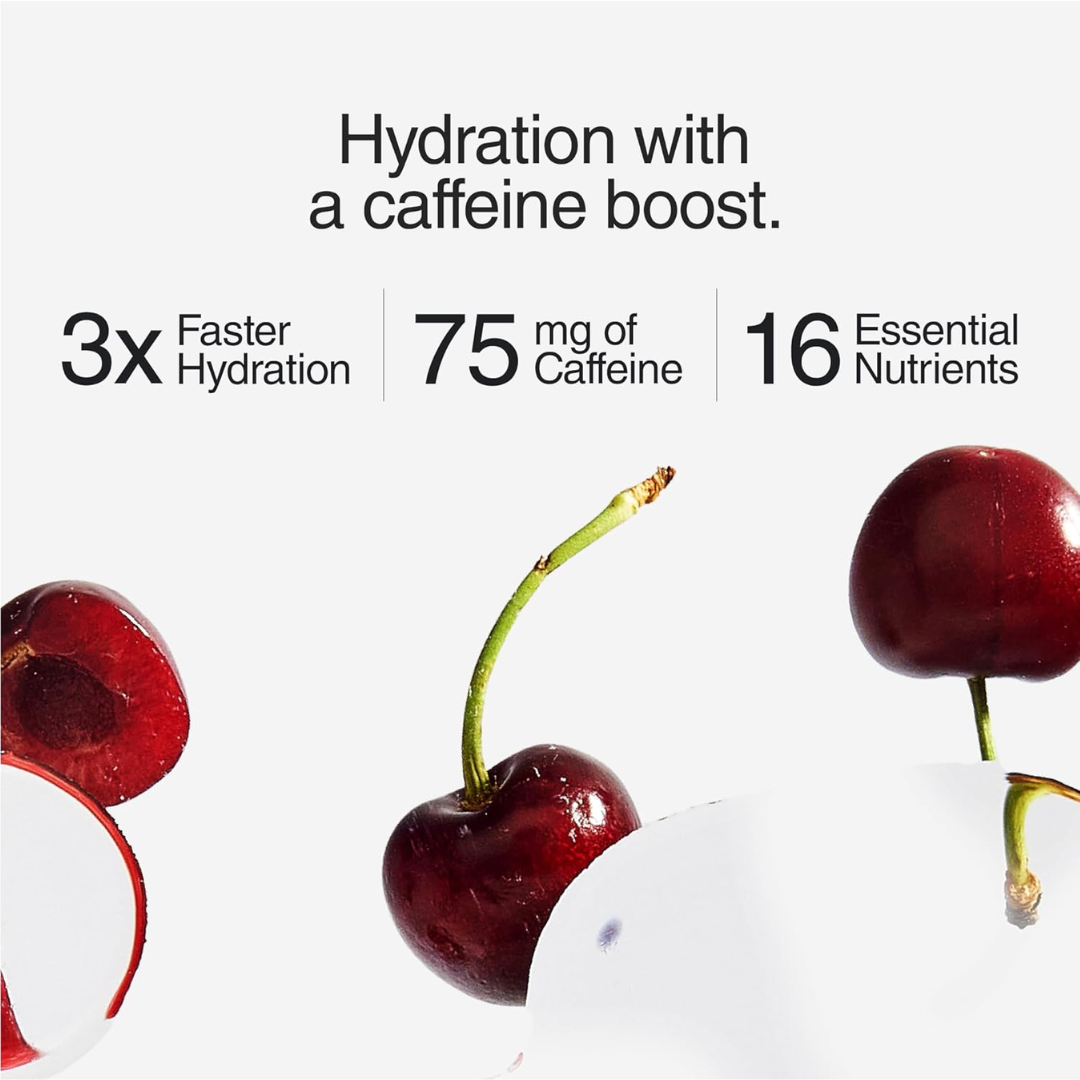 Phizz 3-in-1 + Caffeine Boost Multivitamin & Rehydration Electrolyte Effervescent 12x20 240 Tabs Cherry