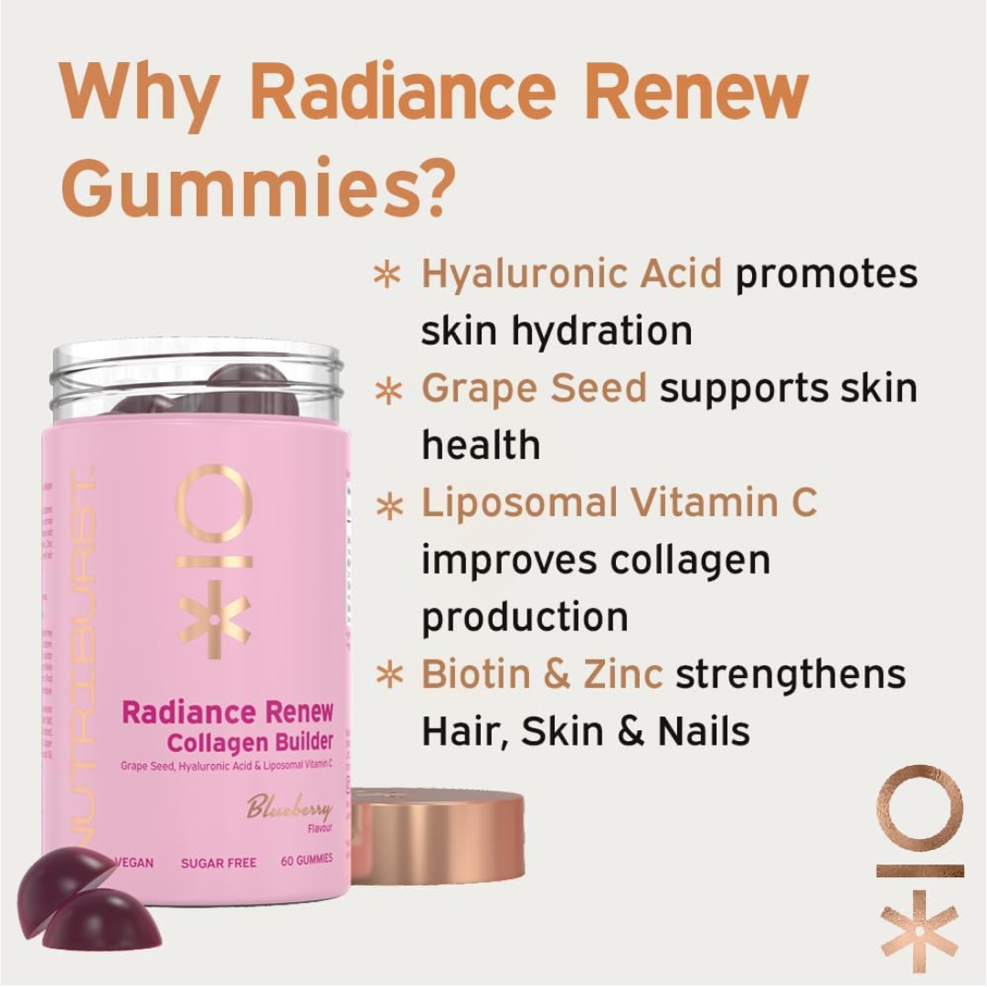 Nutriburst Collagen Revive 60 Gummies Blueberry