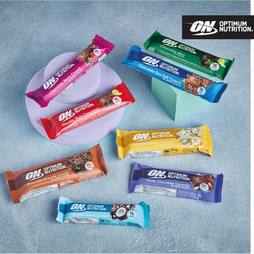 Optimum Nutrition Crunch Bar Box Of 12 - Choc Red Berry