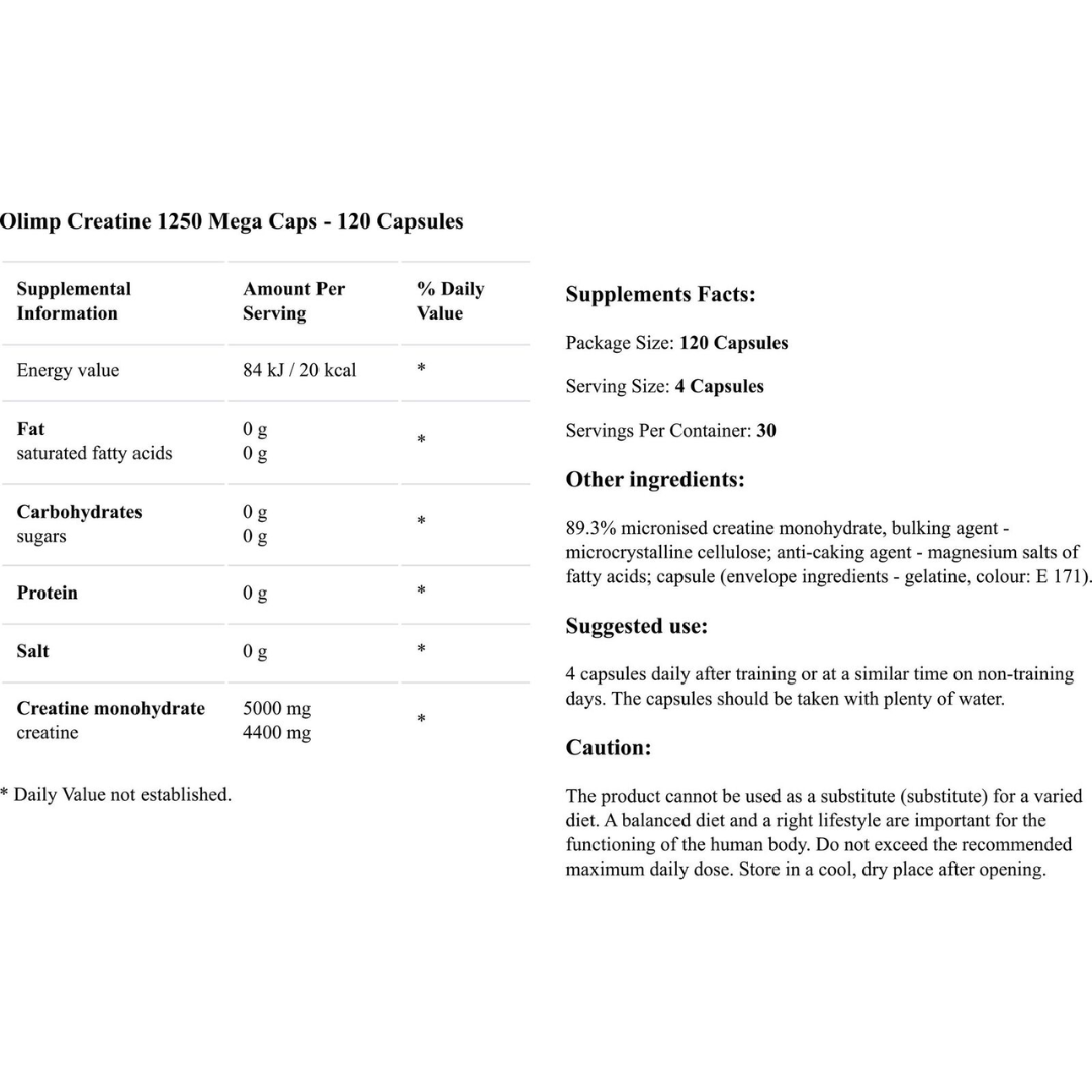 Olimp Sport Nutrition Creatine Mega Caps 120 Caps
