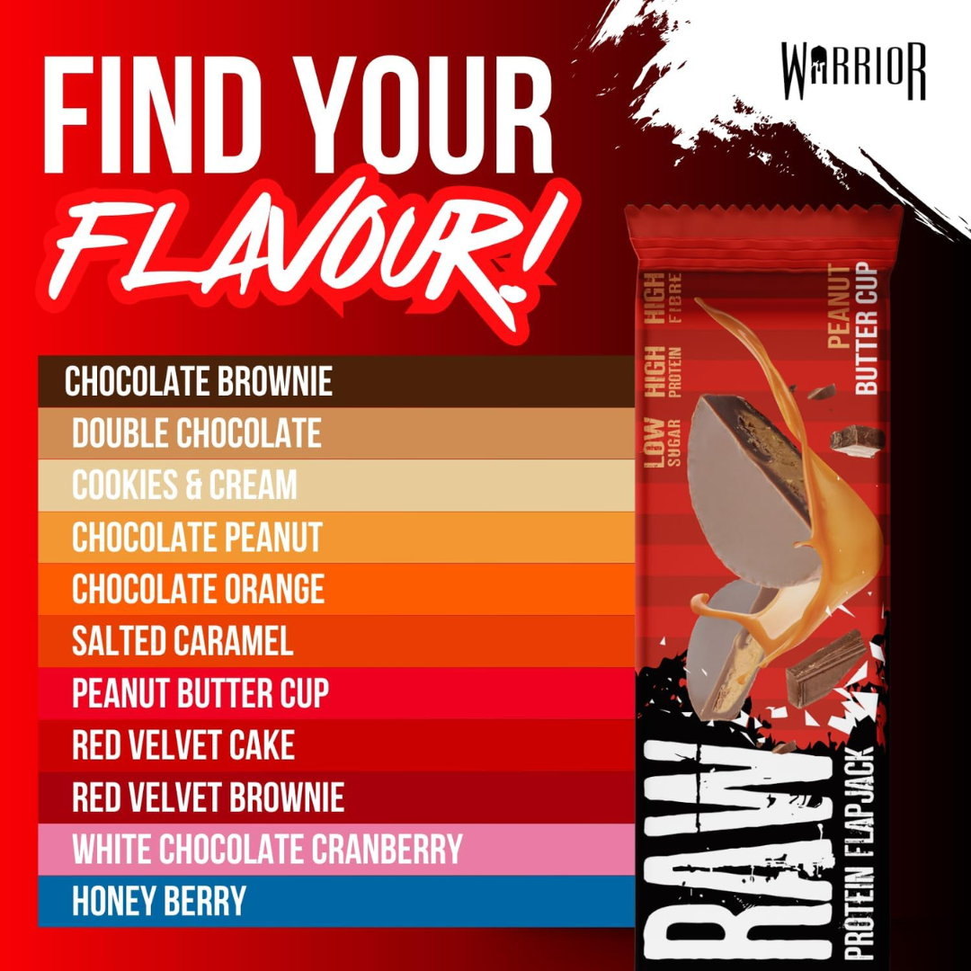Warrior Raw Protein Flapjack 12x75g - Red Velvet Cake