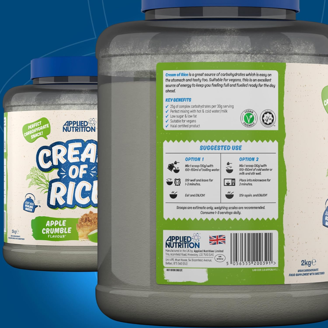 Applied Nutrition Cream Of Rice 2kg - Toffee Biscuit