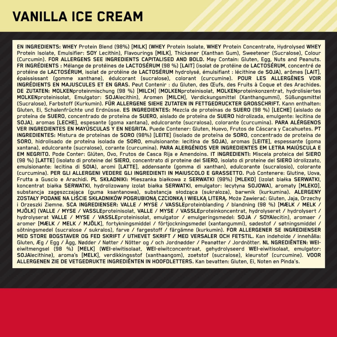 Optimum Nutrition Gold Standard 100% Whey 4.54kg - Vanilla Ice Cream