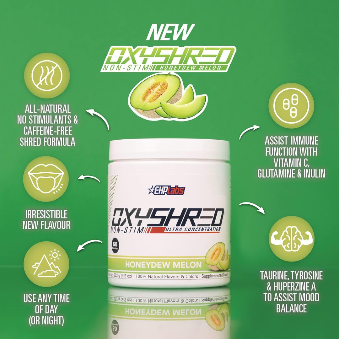 EHP Labs OxyShred Non-Stim Ultra Concentration 60 Servings - HoneyDew Melon