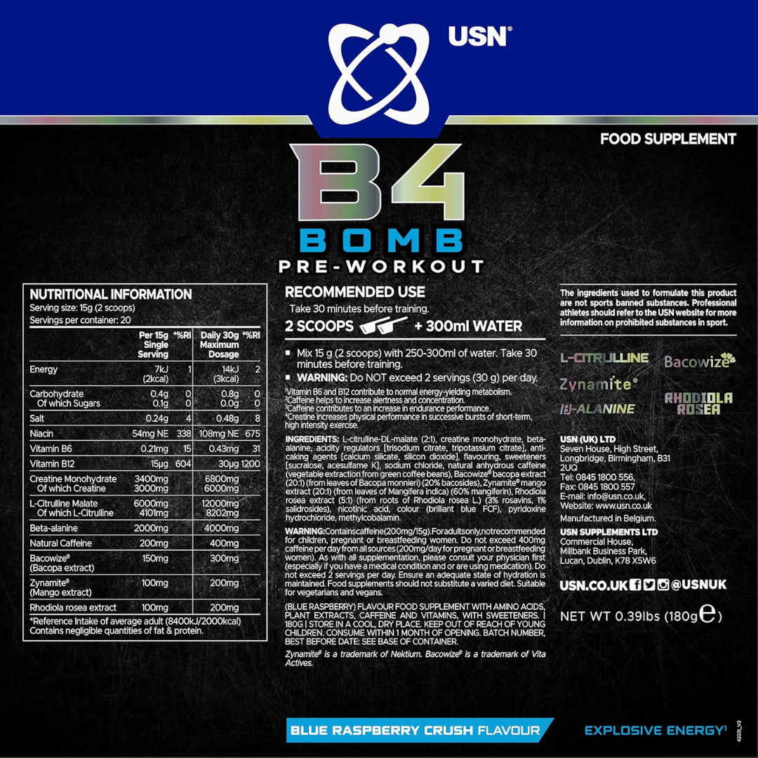 USN B4 Bomb 180g - Blue Raspberry