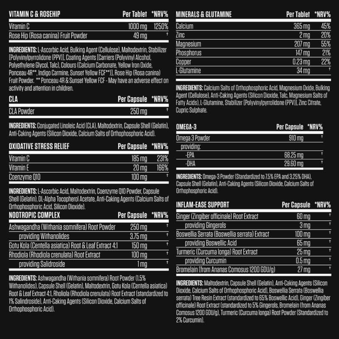 Applied Nutrition Black Stak- Ultimate Health Pack 30 Sachets