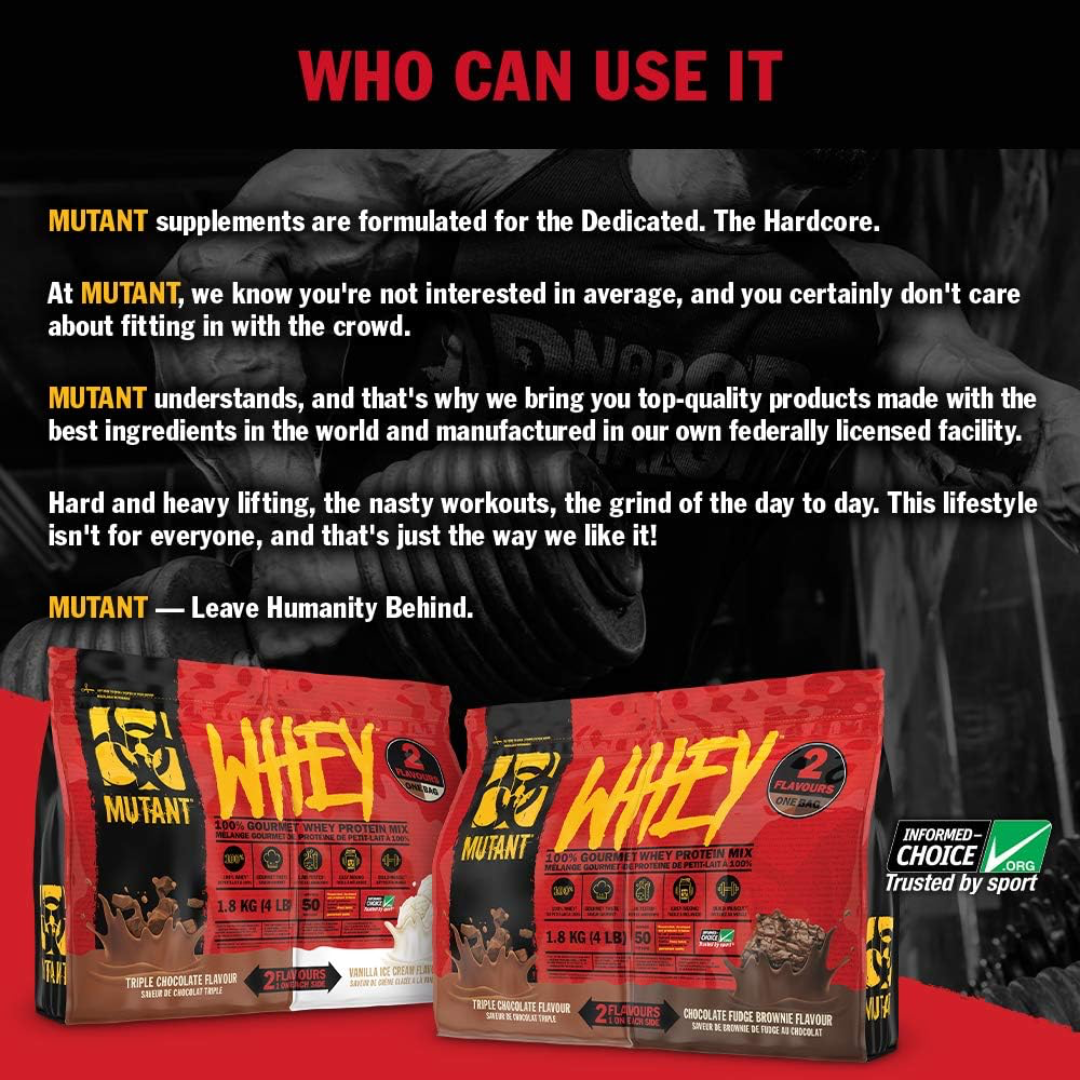 Mutant Whey Dual Chamber 1.8kg - Triple Chocolate & Vanilla Ice Cream