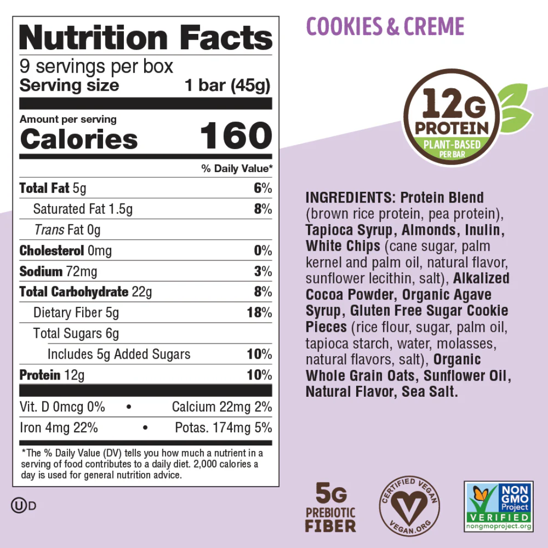 Lenny & Larry's The Complete Cookie-fied Bar 9x45g - Chocolate Almond Sea Salt