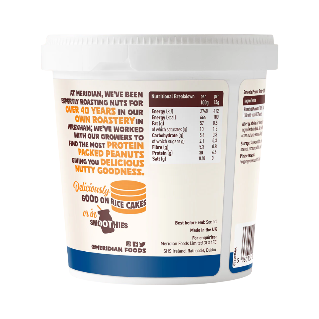 Meridian Protein Peanut Butter Smooth (Palm Oil Free) 700g Peanut Butter