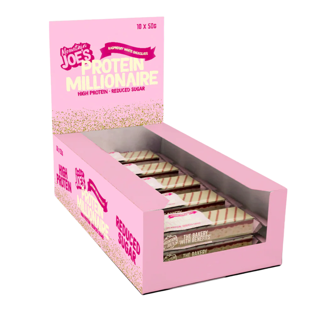 Mountain Joe's Protein Millionaire 10x50g - Raspberry White Chocolate
