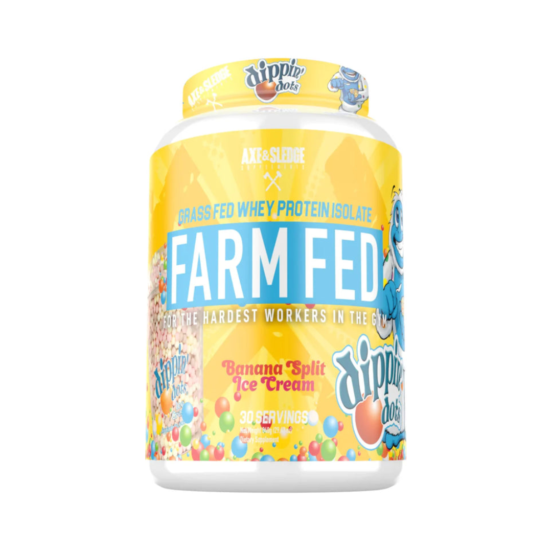 Axe & Sledge Supplements Farm Fed Protein Isolate 30 Servings - Banana Split Ice Cream