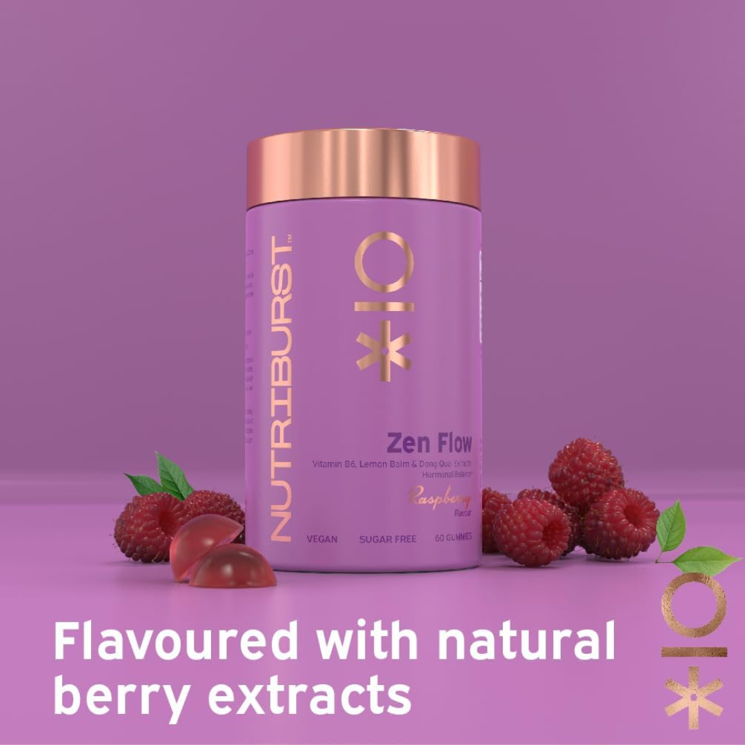 Nutriburst Zen Flo 60 Gummies Raspberry