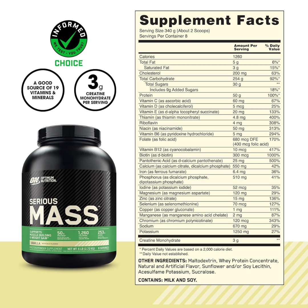 Optimum Nutrition Serious Mass 2.73kg - Vanilla