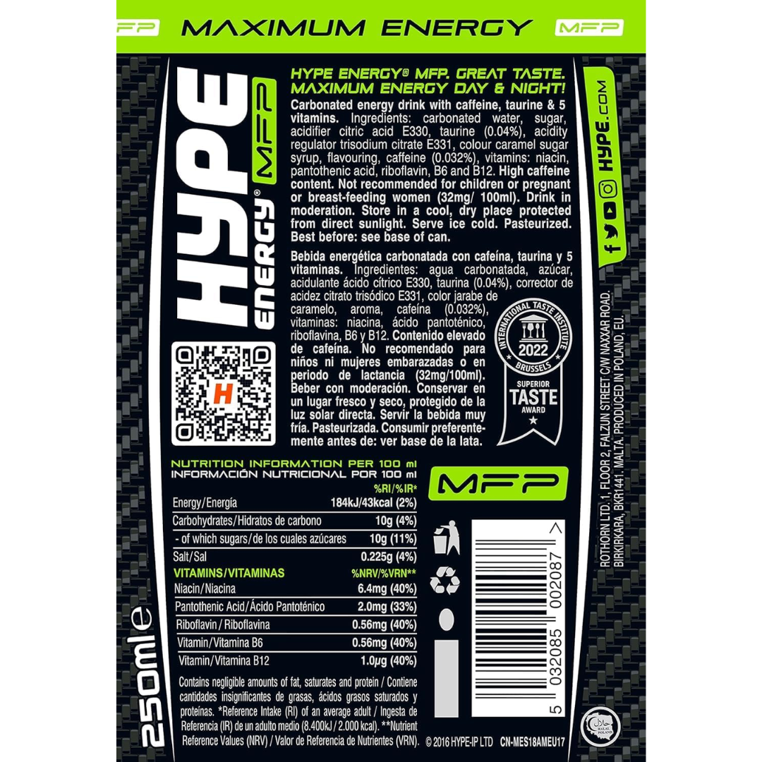 HYPE MFP Maxi Power 24x250ml Energy Drink