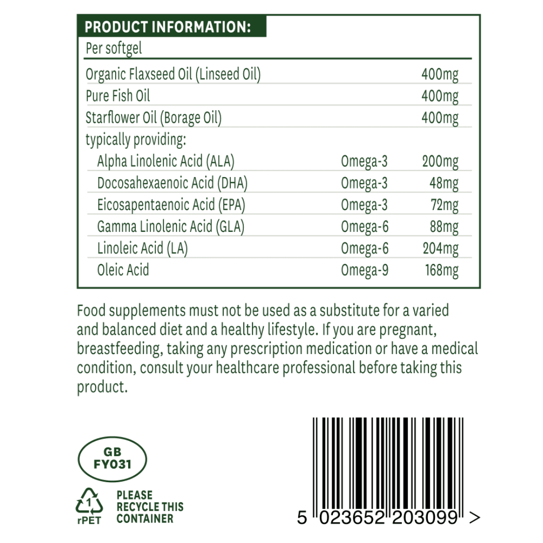 Natures Aid Complete EFA (Omega 3, 6 + 9) 90 Softgels