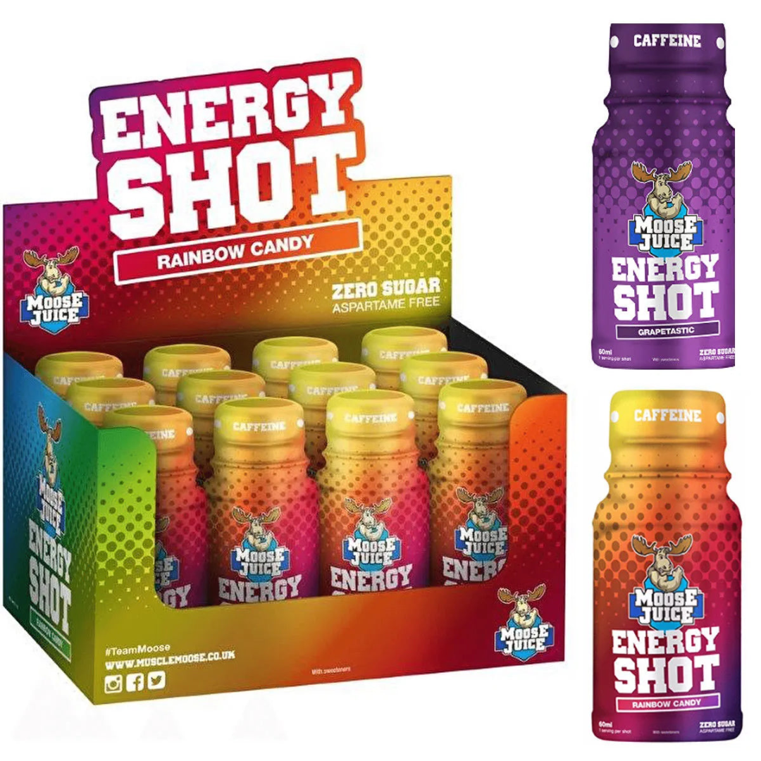 Muscle Moose Moose Juice Energy Shot 12x60ml - Rainbow Candy