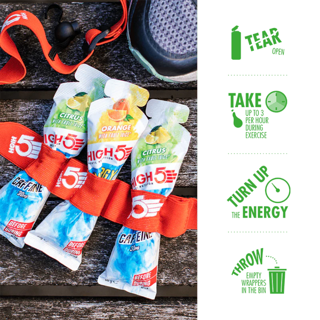 HIGH5 Energy Gel Aqua Caffeine 20x66g - Citrus