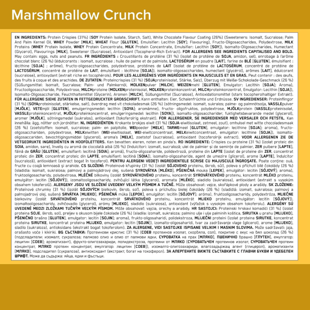 Optimum Nutrition Crunch Bar Box Of 10 - Marshmallow
