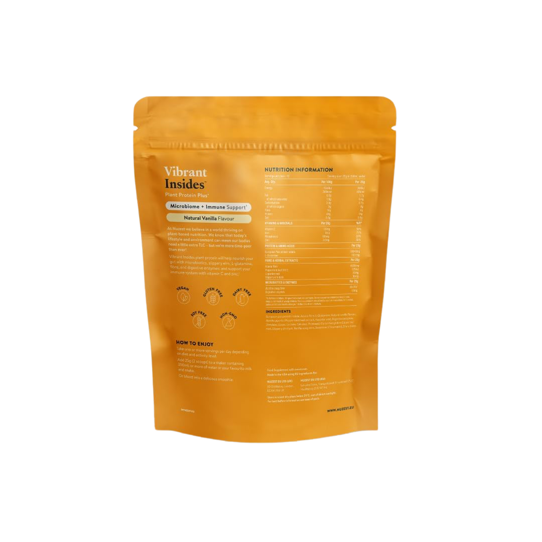 Nuzest Plant Protein Plus+ - Vibrant Insides  250g Natural Vanilla Flavour