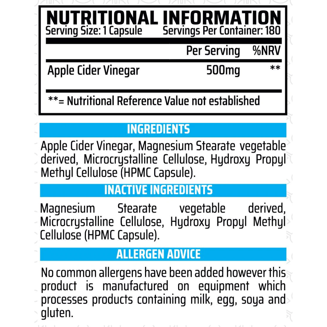 Chemical Warfare Apple Cider Vinegar 180 Caps