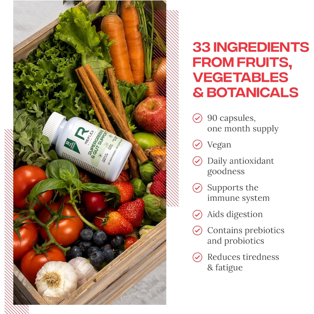 Reflex Nutrition Supergreens & Gut Support 90 Veg Caps