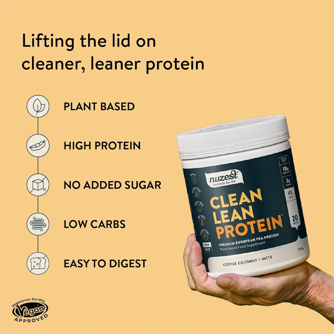 Nuzest Clean Lean Protein Functional Flavour 500g Coffee, Coconut + MCTs