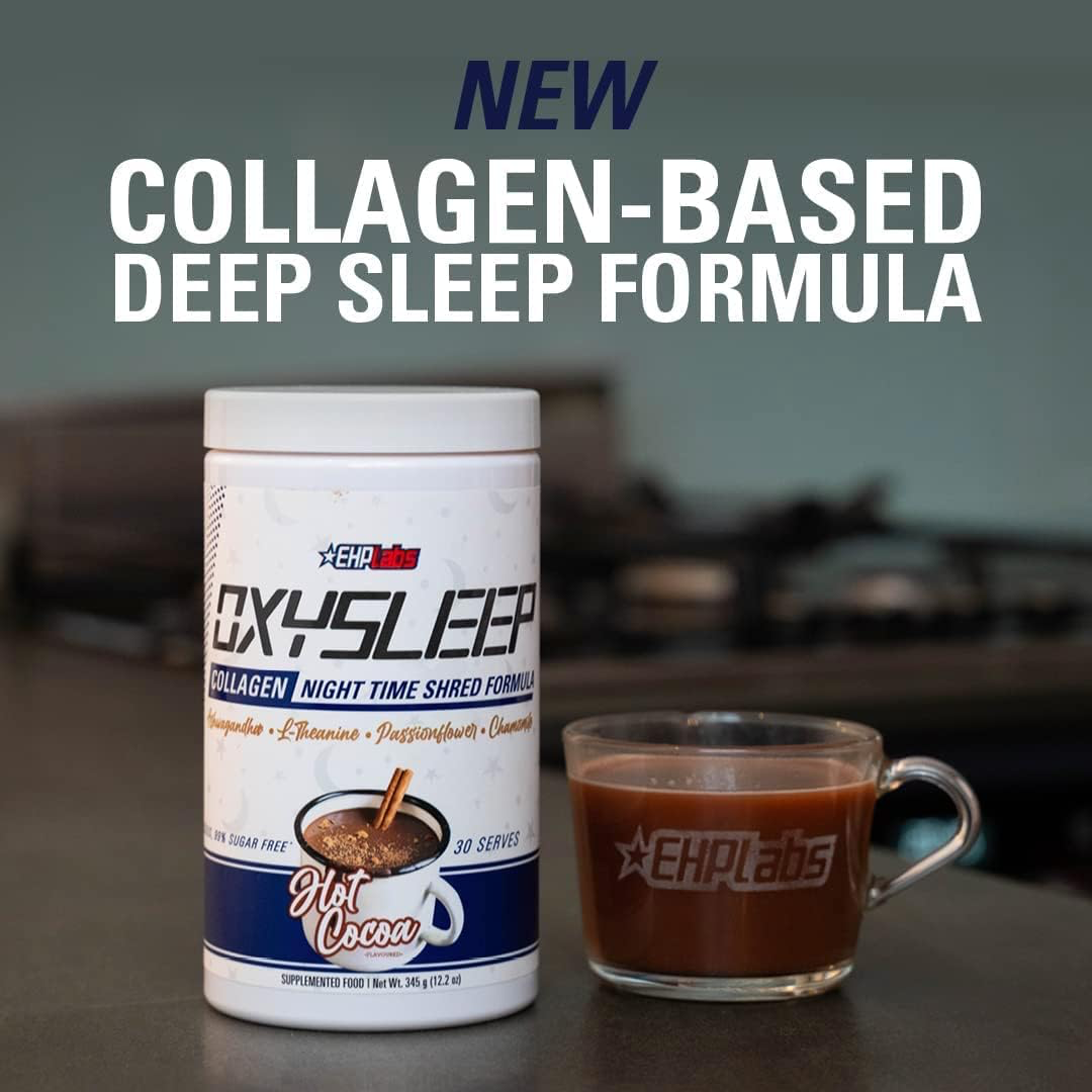 EHP Labs Oxysleep Collagen Night Time Shred Formula 351g 30 Servings Hot Cocoa
