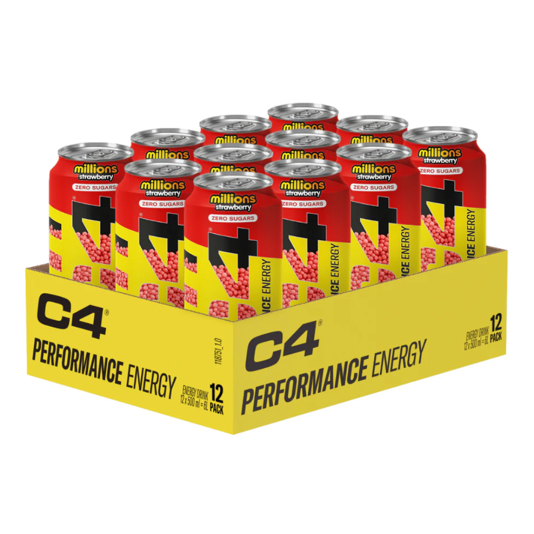 Cellucor C4 Performance Energy Carbonated RTD 12x500ml - Millions Strawberry