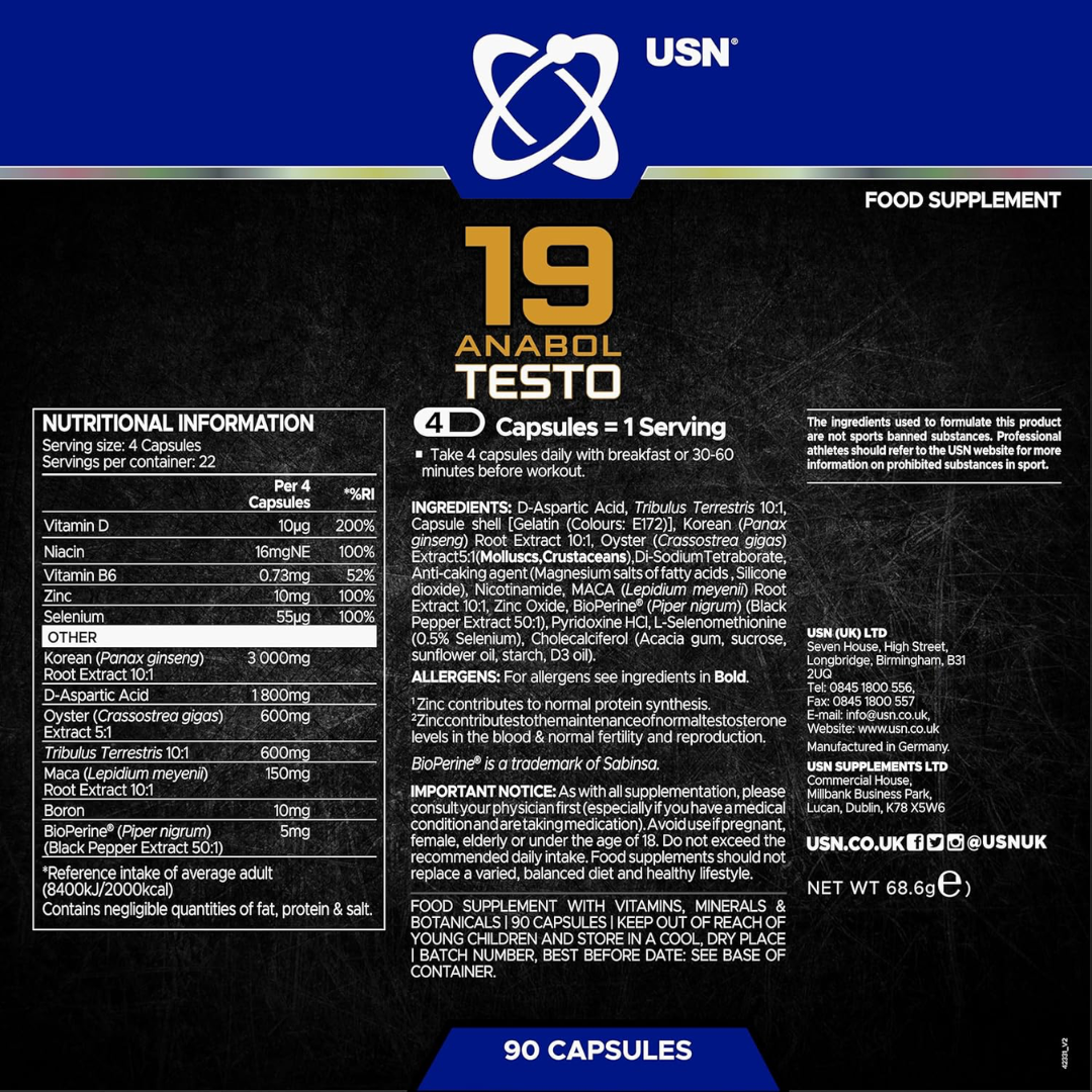 USN 19-Anabol Testo 90 Caps