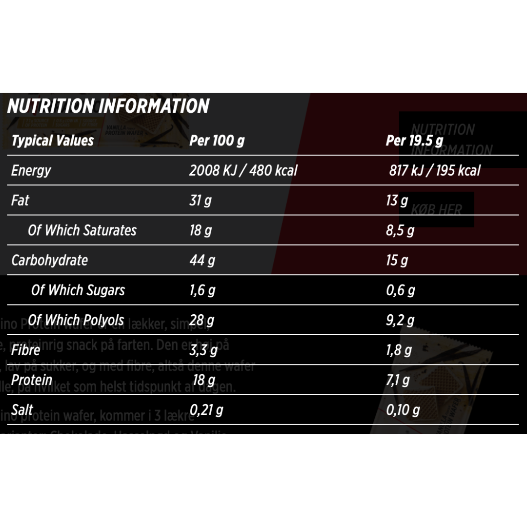 Nutramino Nutra-Go High Protein Low Sugar Wafer 12x39g - Hazelnut