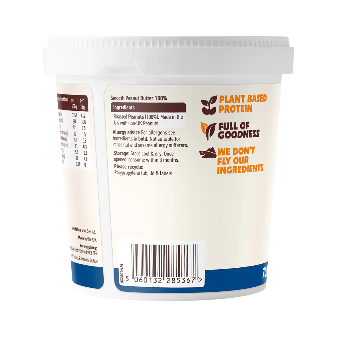 Meridian Protein Peanut Butter Smooth (Palm Oil Free) 700g Peanut Butter