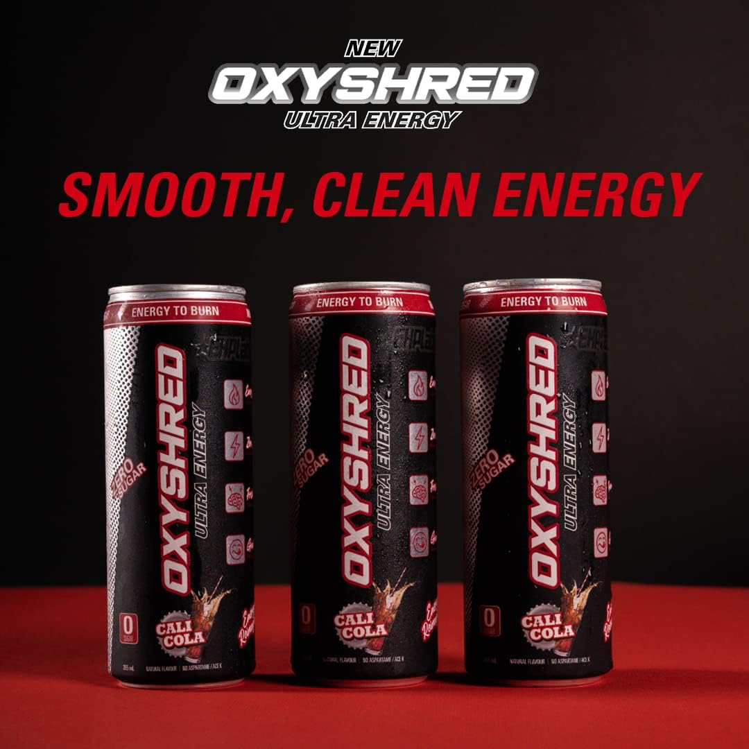 EHP Labs OxyShred Ultra Energy Drink Lightly Carbonated Zero Sugar RTD 12x355ml - Pina Colada