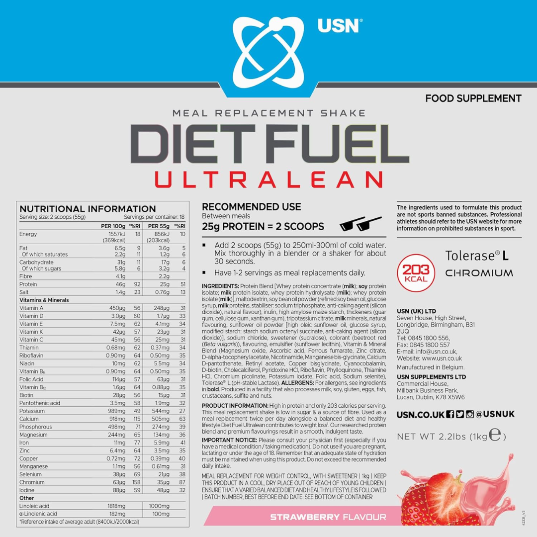 USN Diet Fuel Ultralean 1kg - Chocolate