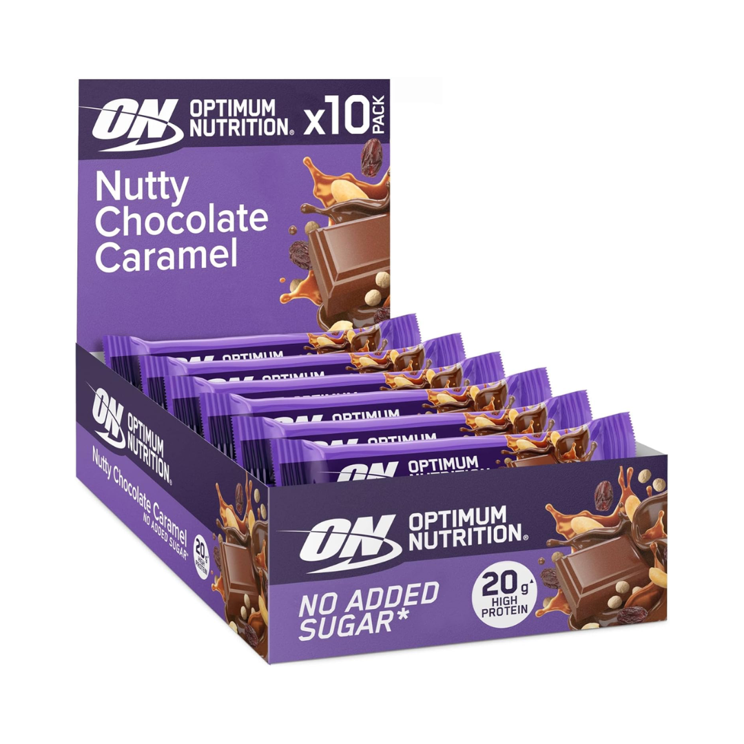 Optimum Nutrition Crunch Bar Box Of 10 - Nutty Choc Caramel
