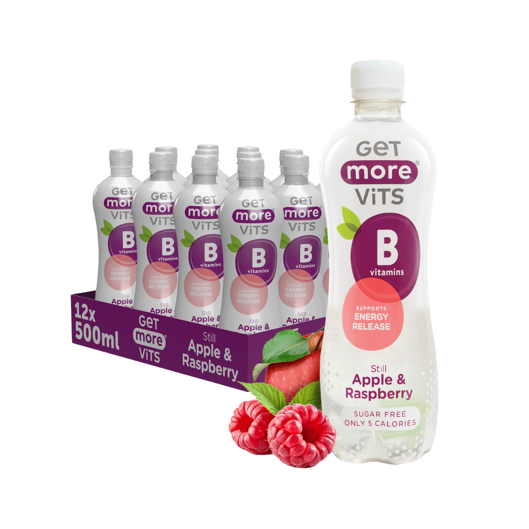 Get More Vits Vitamin B 12x500ml Still Apple & Raspberry