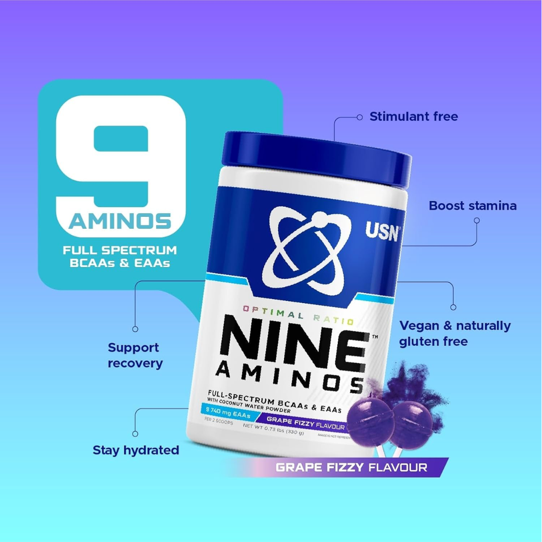 USN Nine Aminos 330g - Grape Fizzy Pop