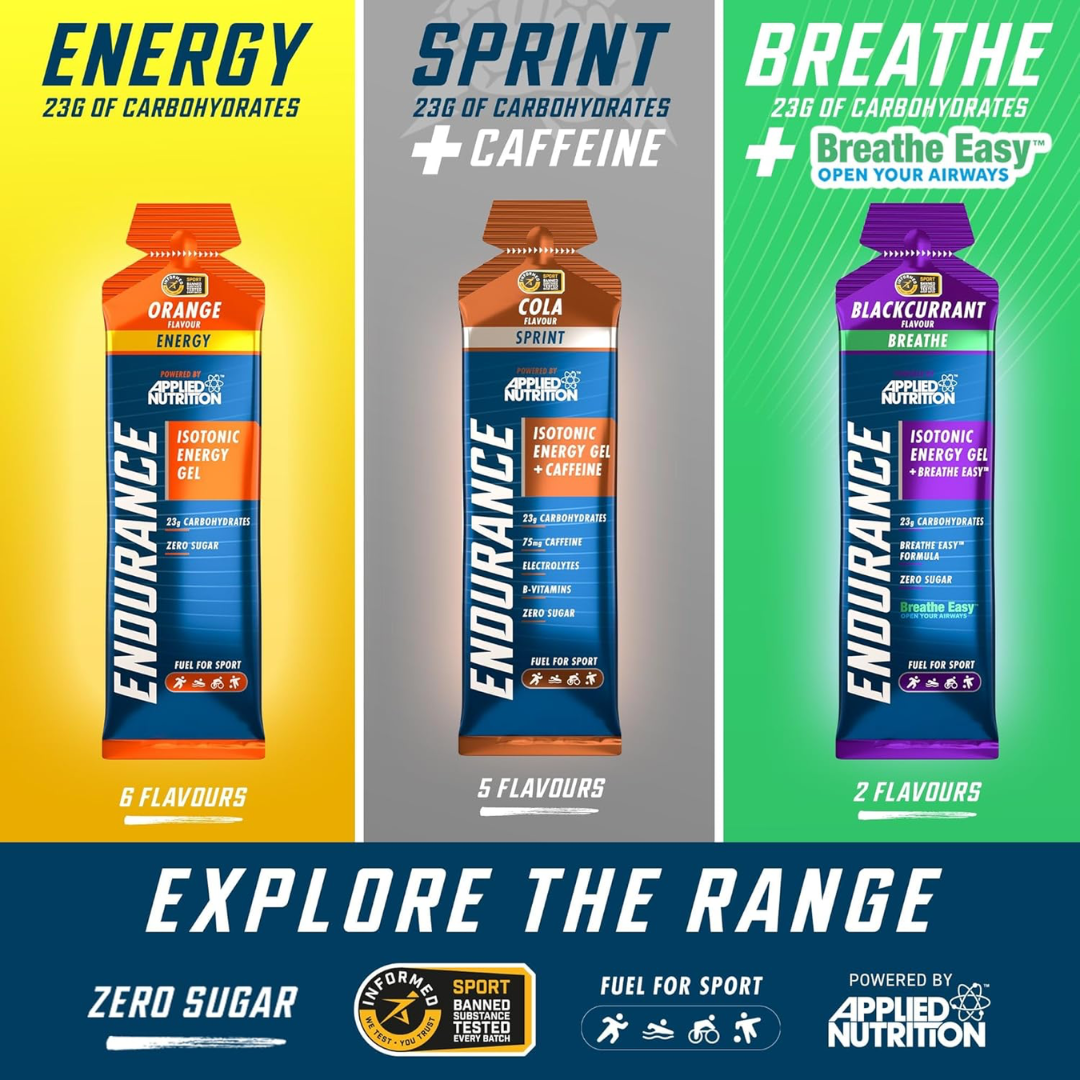 Applied Nutrition Endurance Velocity Breathe Isotonic Energy Gel 20x60g - Cola