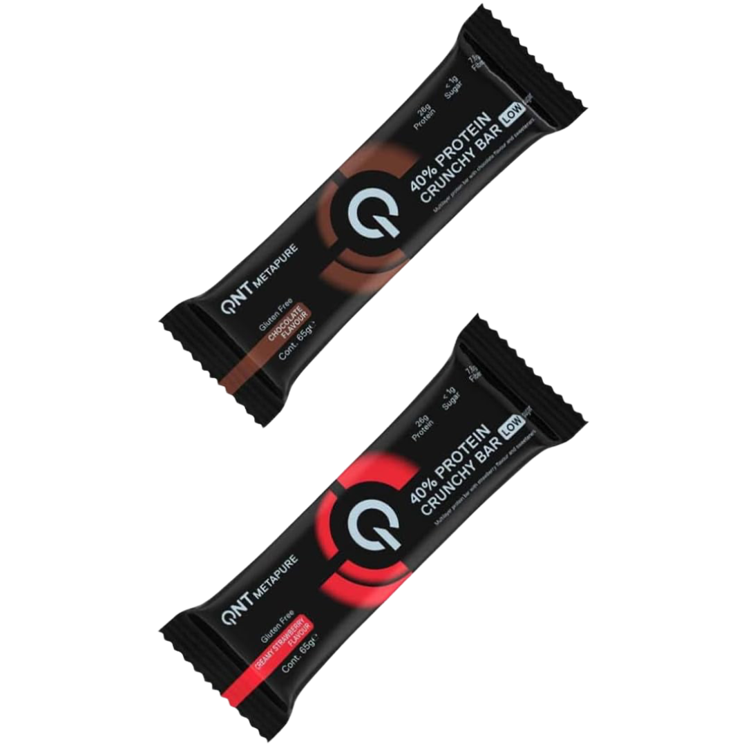QNT 40% Protein Crunchy Bar 12x65g - Chocolate Cookie