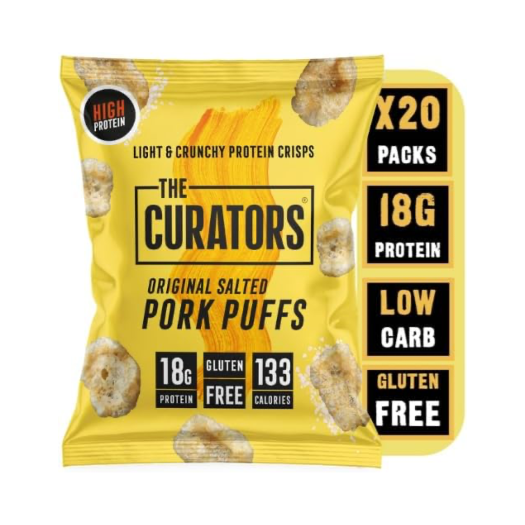 The Curators Pork Puffs 20x25g - Smoky Bacon