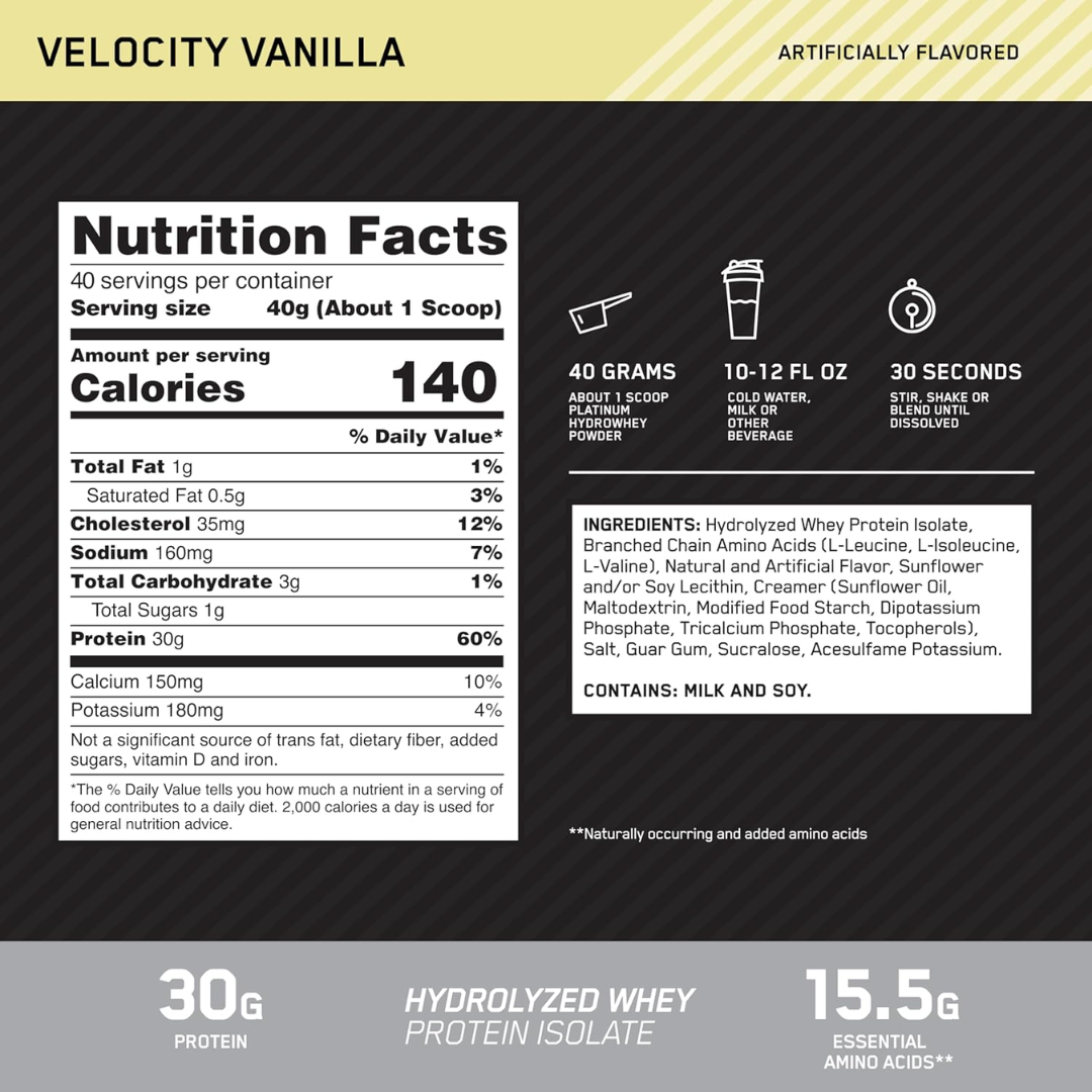 Optimum Nutrition Platinum Hydro Whey 1.6kg - Chocolate
