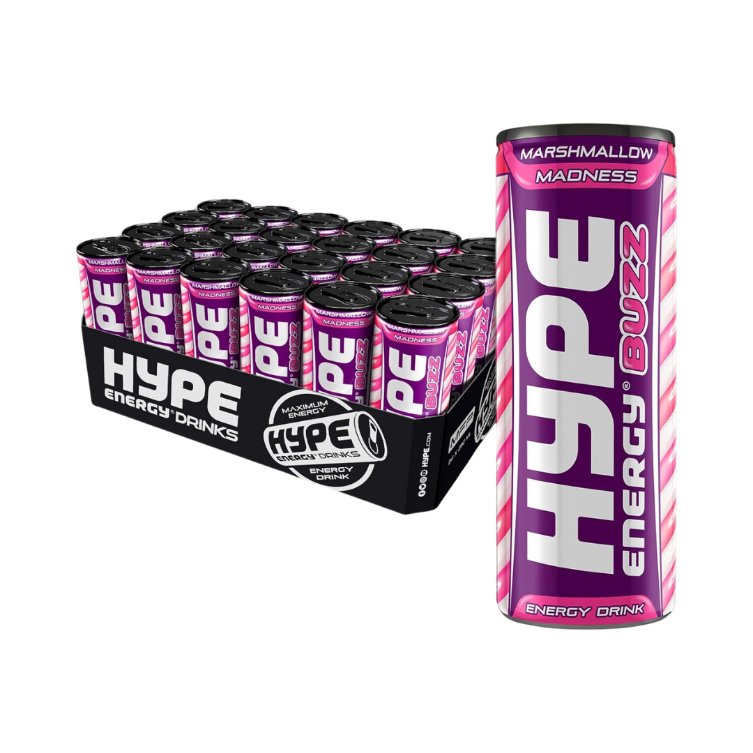 HYPE BUZZ Marshmallow Berrylicious 24x250ml Red Berries