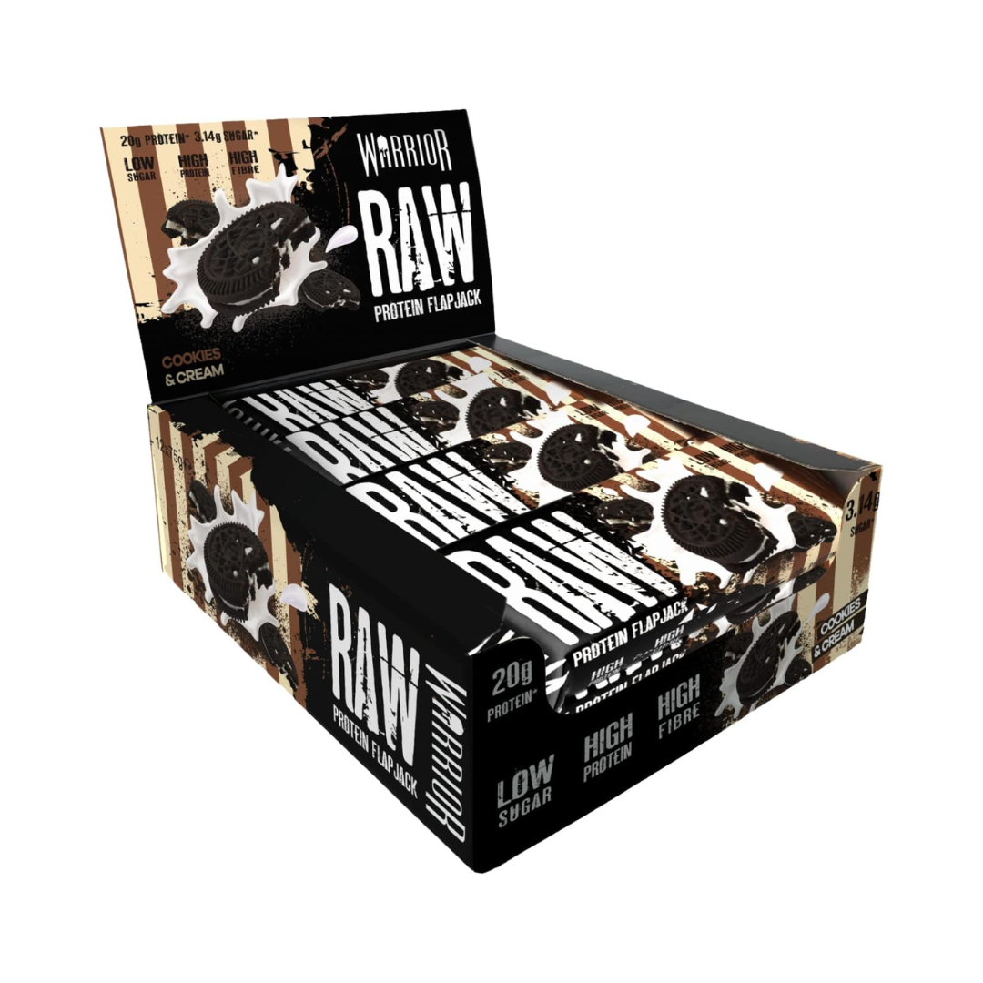 Warrior Raw Protein Flapjack 12x75g - Cookies & Cream