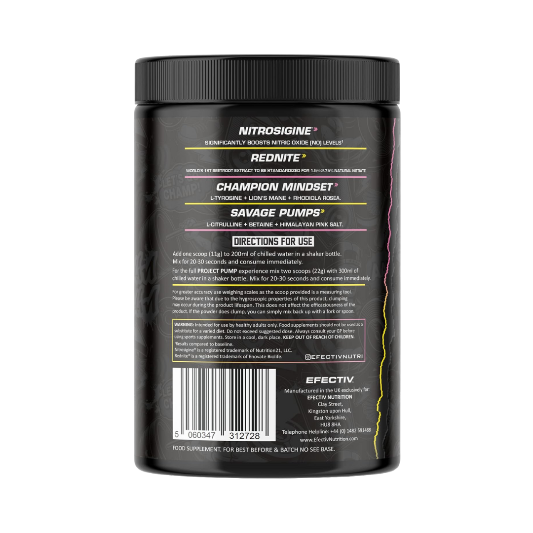 Efectiv Nutrition Project Pump 440g - Strawberry Kiwi