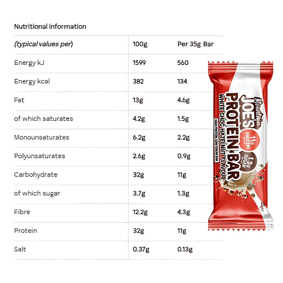 Mountain Joe's Protein Bar 12x35g - White Chocolate Cookie Cream