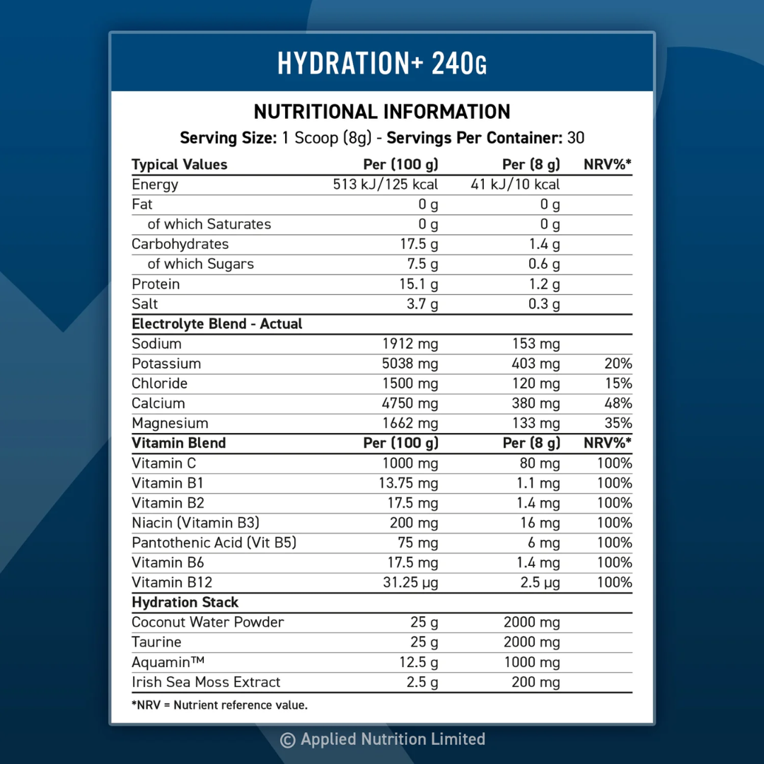 Applied Nutrition Hydration Powder 240g - Strawberry & Raspberry