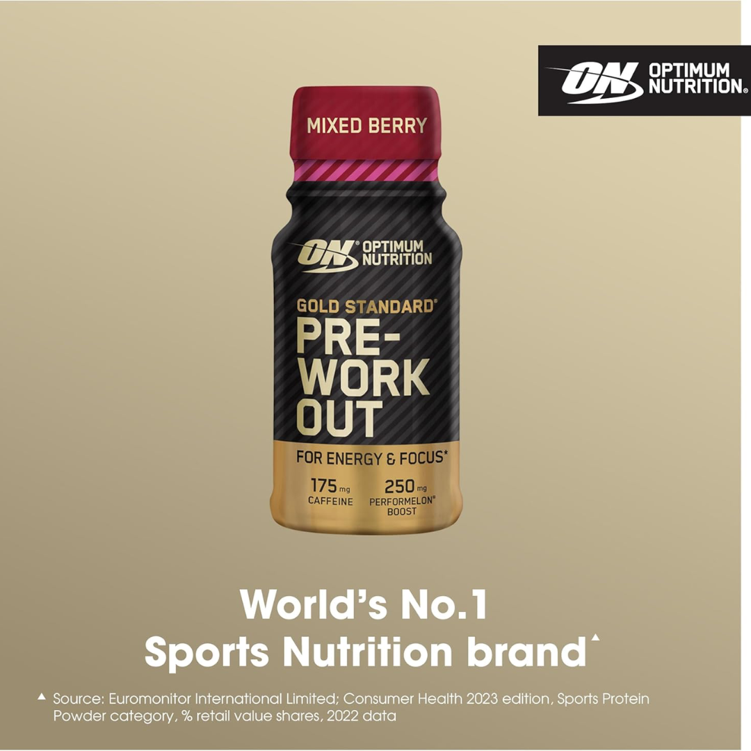 Optimum Nutrition Gold Standard Pre-Workout Shot 12x60ml - Mixed Berry