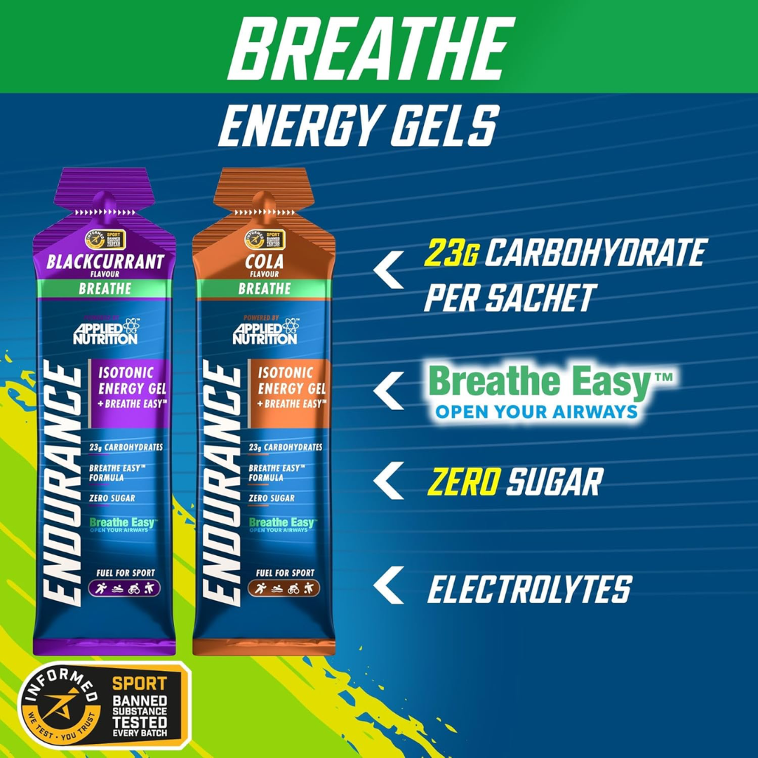 Applied Nutrition Endurance Velocity Breathe Isotonic Energy Gel 20x60g - Cola