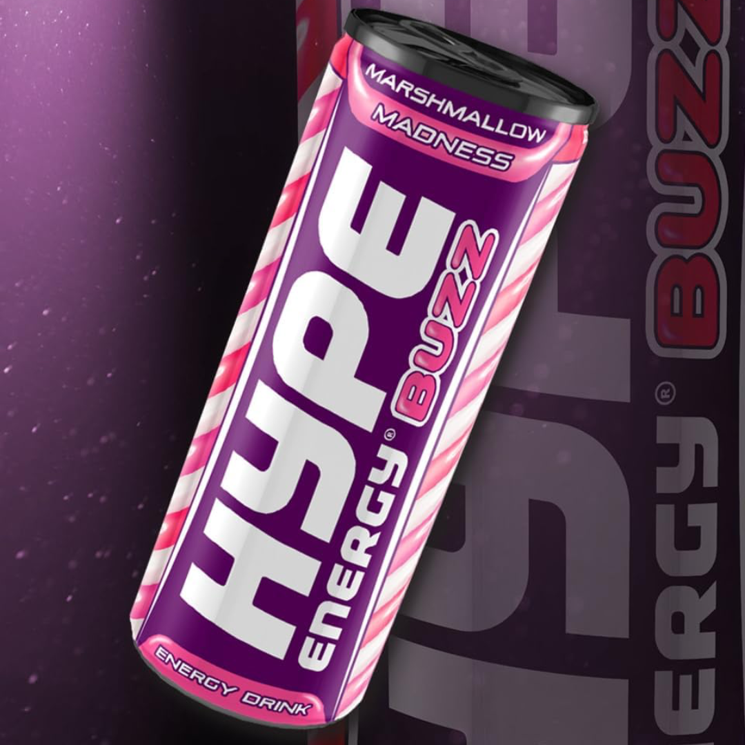 HYPE BUZZ Marshmallow Berrylicious 24x250ml Red Berries